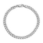 White Gold Engraved Curb Link Bracelet - Dracakis Jewellers
